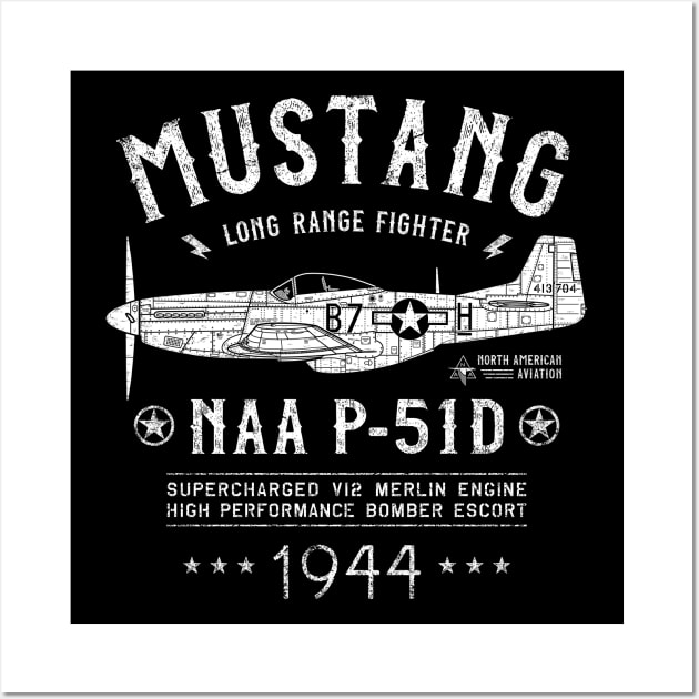 P-51 D Mustang Wall Art by 909 Apparel